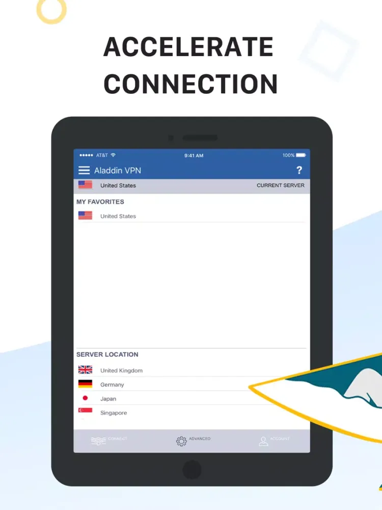 Zrzuty ekranu Aladdin VPN -Unlimited VPN Pro iPad 