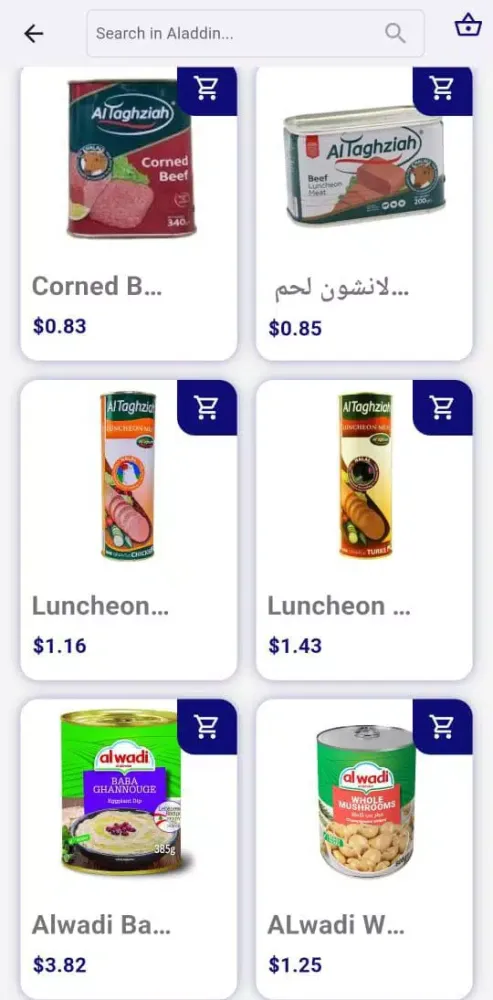 Aladdin Online Shop Screenshots