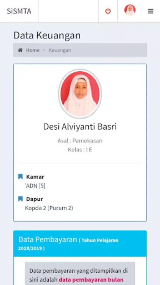 Tangkapan layar SiSMTA