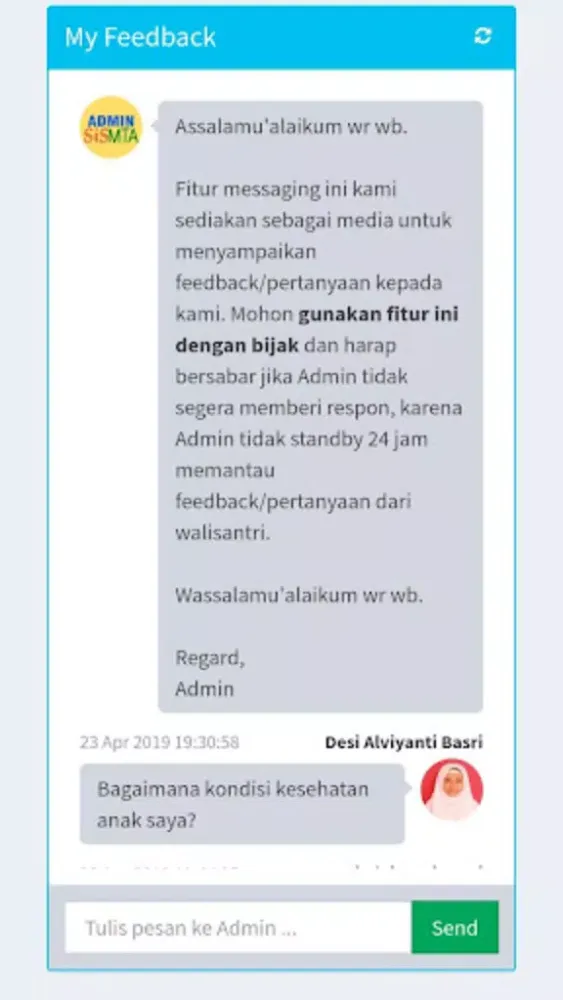 Tangkapan layar SiSMTA