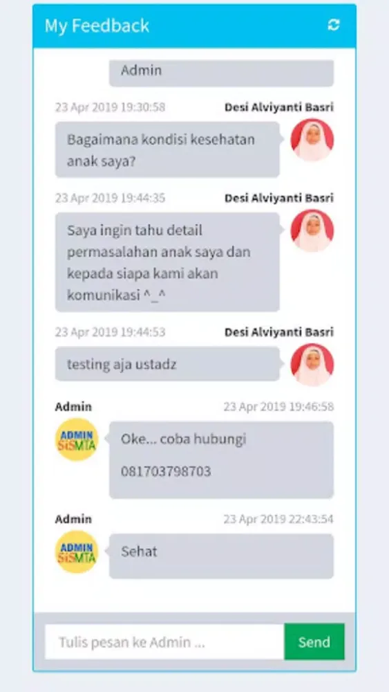 Tangkapan layar SiSMTA