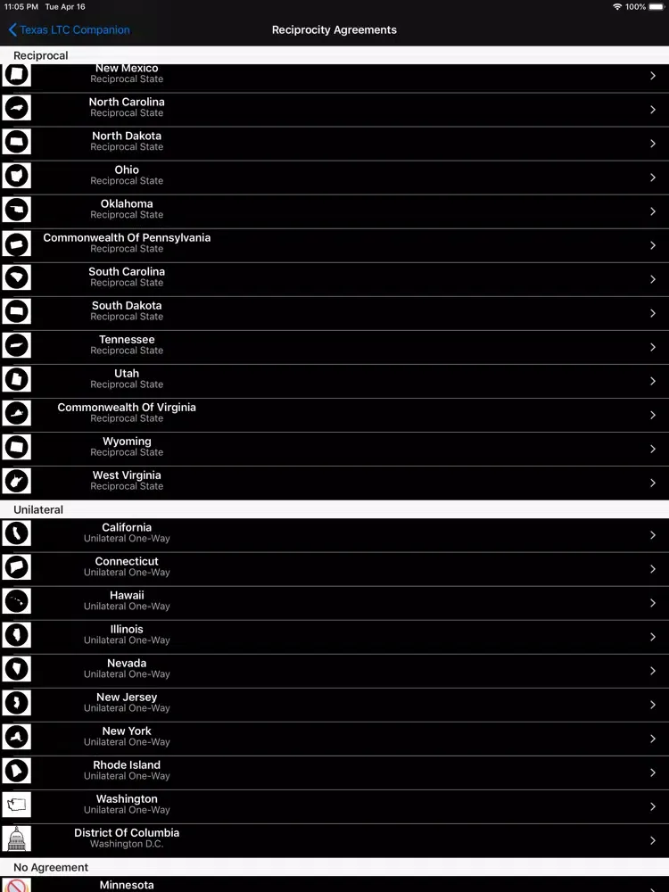 Texas LTC Companion iPad  Screenshots