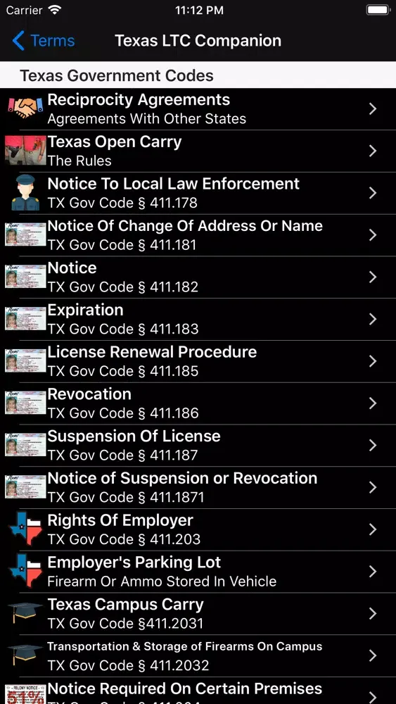 Texas LTC Companion Screenshots