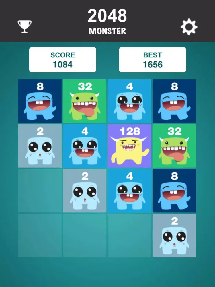 صور 2048 Monster: Numbers Sliding Puzzle Game iPad 