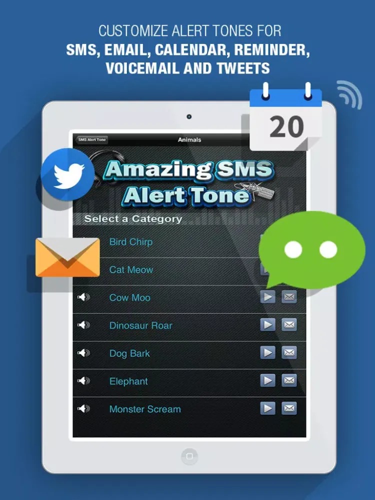 Capturas de tela do Amazing SMS Alert Tone & Soundbox iPad 