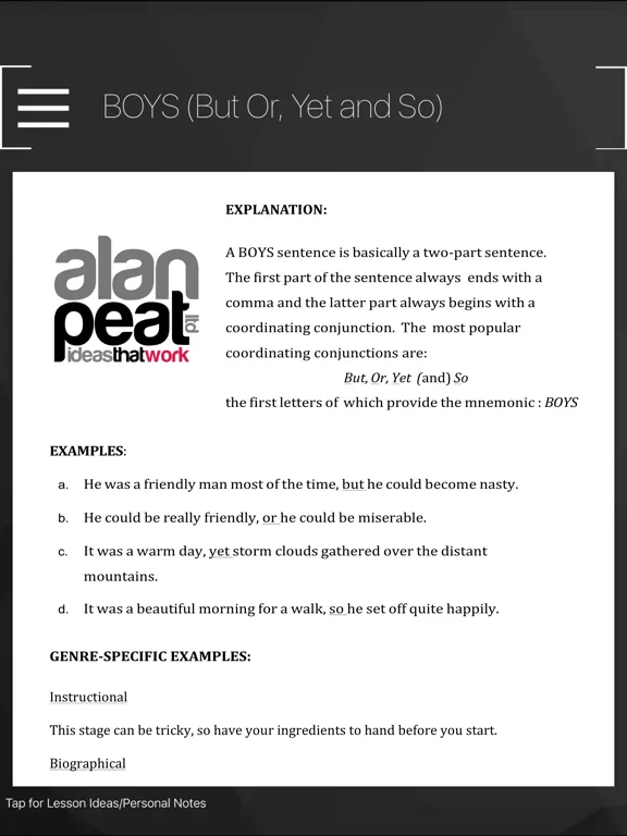 The Alan Peat Pocket App of Exciting Sentences iPad  Ekran Görüntüleri