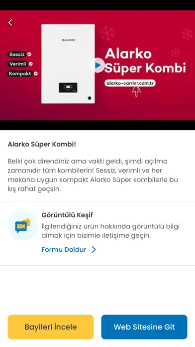 Tangkapan skrin Alarko Carrier–Gerçek Konfor