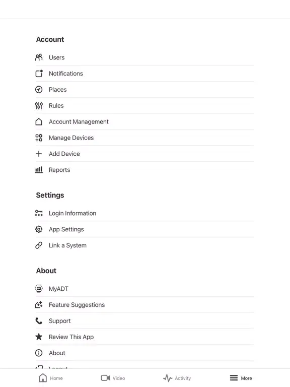 ADT Interactive Security iPad  Screenshots