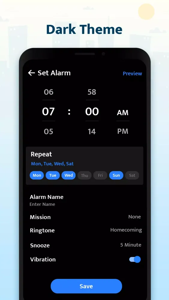 Tangkapan skrin Simple Alarm Clock
