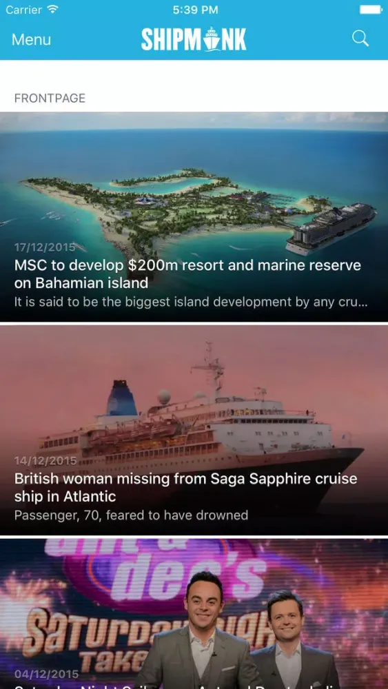 Zrzuty ekranu Shipmonk – cruise reviews, new ships and cruise blogging