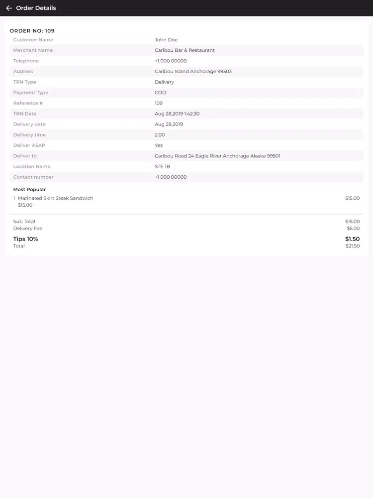 Alaskan Cuisine Driver iPad  Screenshots