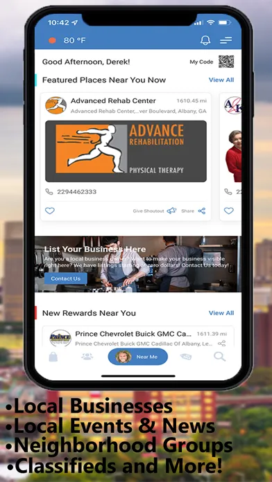 Capturas de tela do Albany Metro Community App