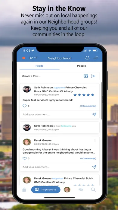 Capturas de tela do Albany Metro Community App