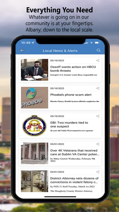 Capturas de tela do Albany Metro Community App