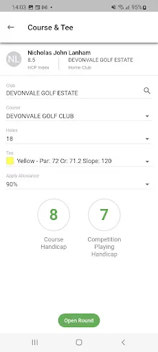 HNA Handicaps & Tournament App 스크린샷