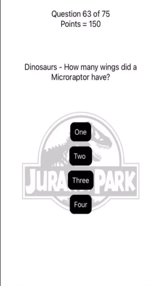 ภาพหน้าจอของ Jurassic Park Quiz