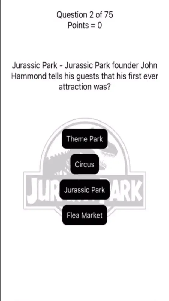 ภาพหน้าจอของ Jurassic Park Quiz