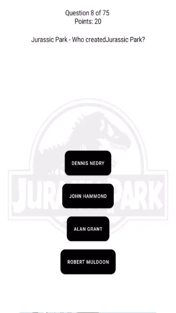ภาพหน้าจอของ Jurassic Park Quiz