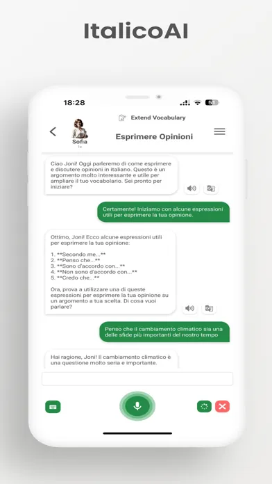 Tangkapan skrin Learn Italian AI - ItalicoAI