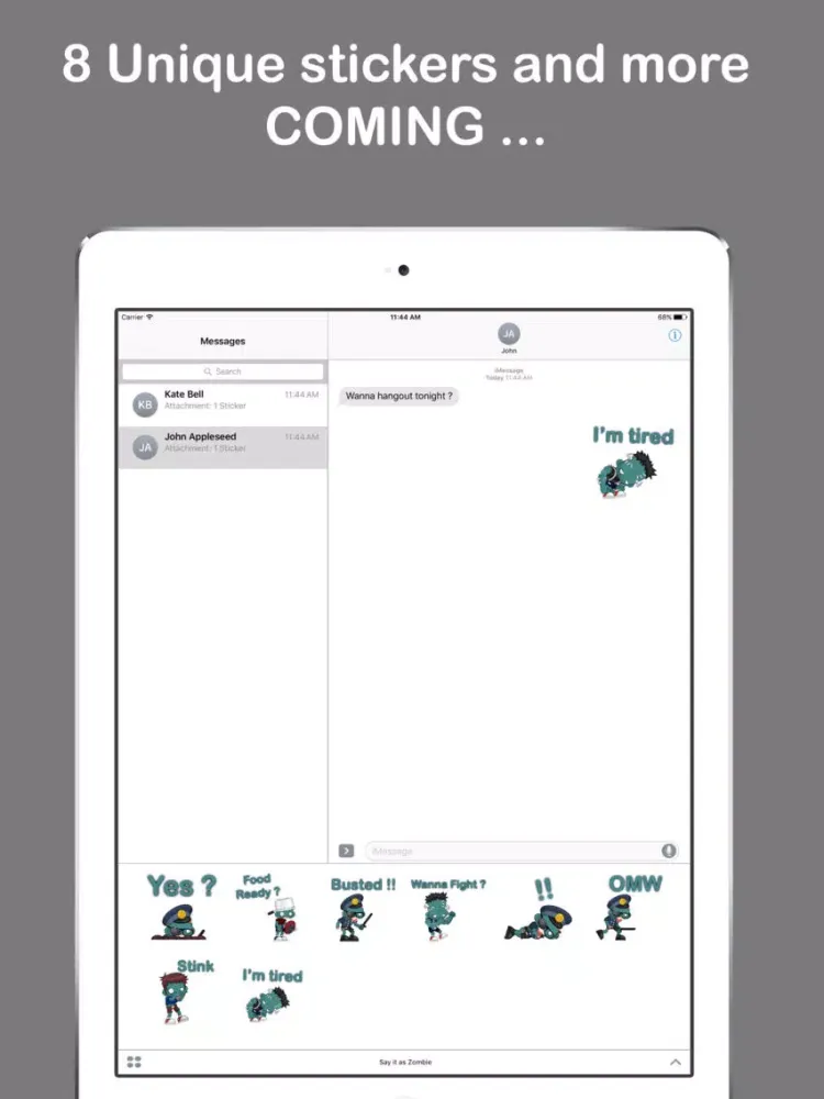 Say it as Zombie Sticker Pack iPad 应用截图