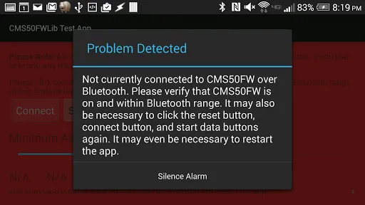 CMS50FWLib Test App Screenshots