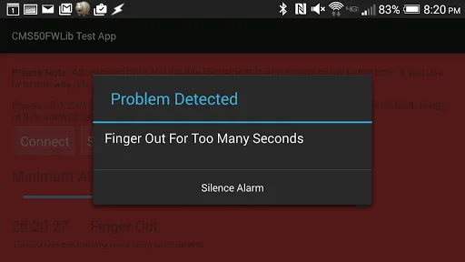 CMS50FWLib Test App Screenshots