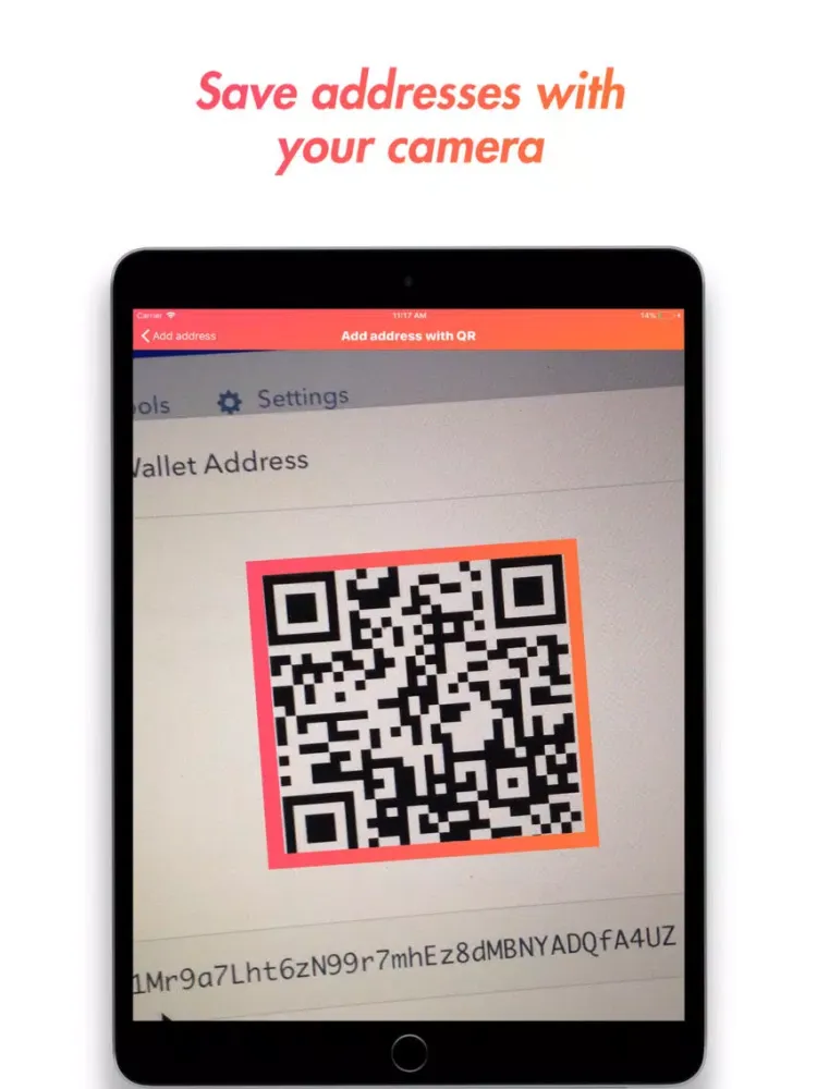 Capturas de pantalla de BitAdd: Save Bitcoin addresses iPad 