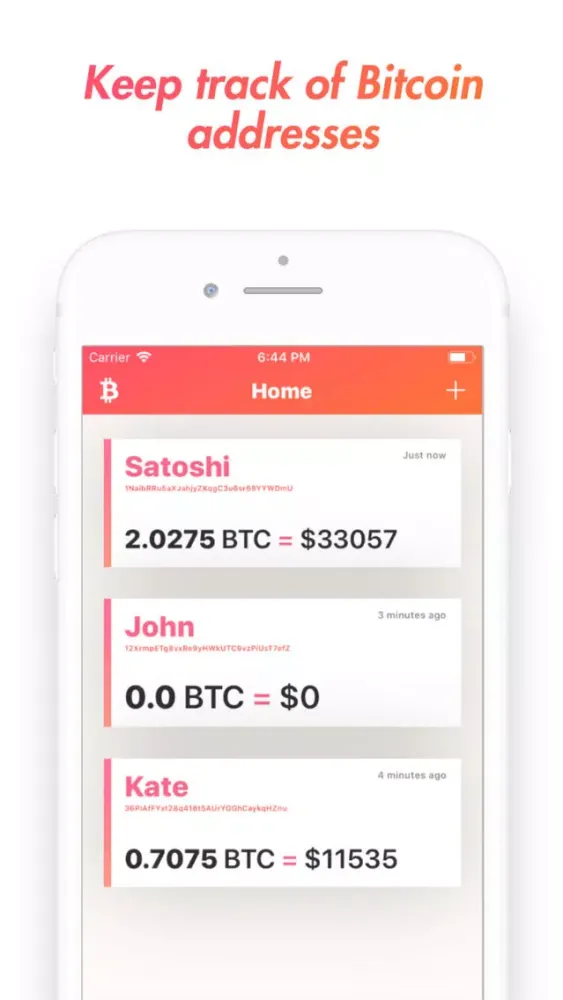 Capturas de pantalla de BitAdd: Save Bitcoin addresses