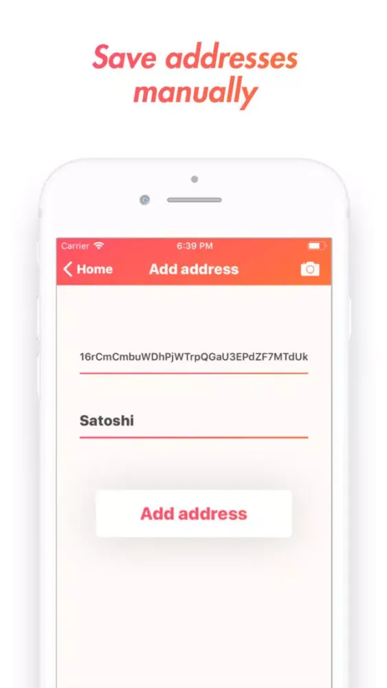 Capturas de pantalla de BitAdd: Save Bitcoin addresses