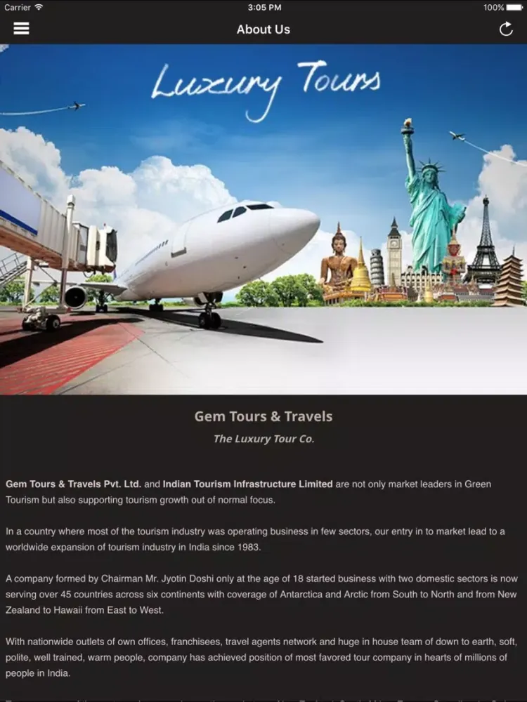 GEM Tours & Travels iPad  Screenshots