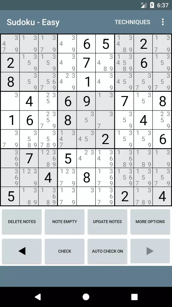 Capturas de tela do Sudoku