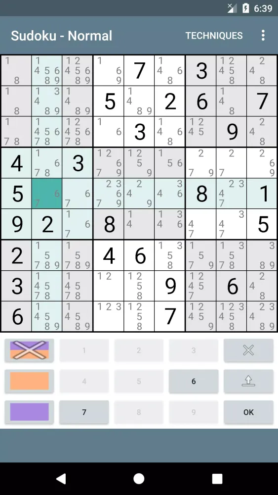 Capturas de tela do Sudoku