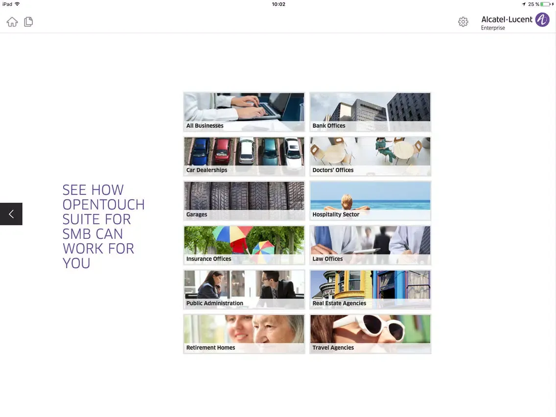 Alcatel-Lucent Enterprise SMB Sales Assistant iPad  Screenshots