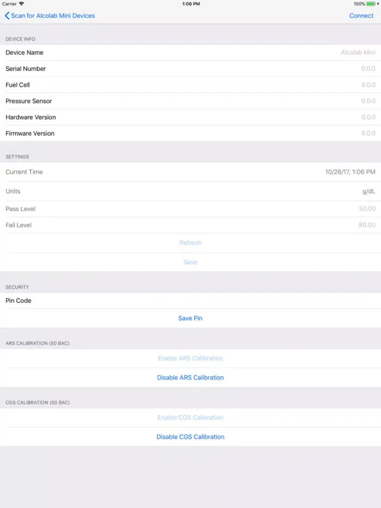 Zrzuty ekranu ALCOLAB iPad 