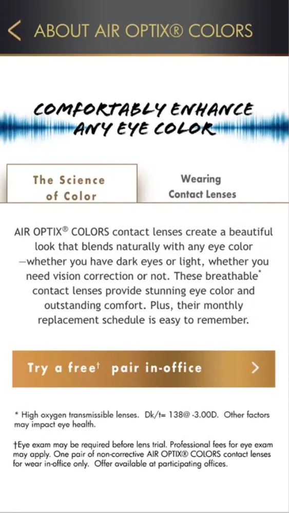 AIR OPTIX COLORS® Color Studio স্ক্রিনশট