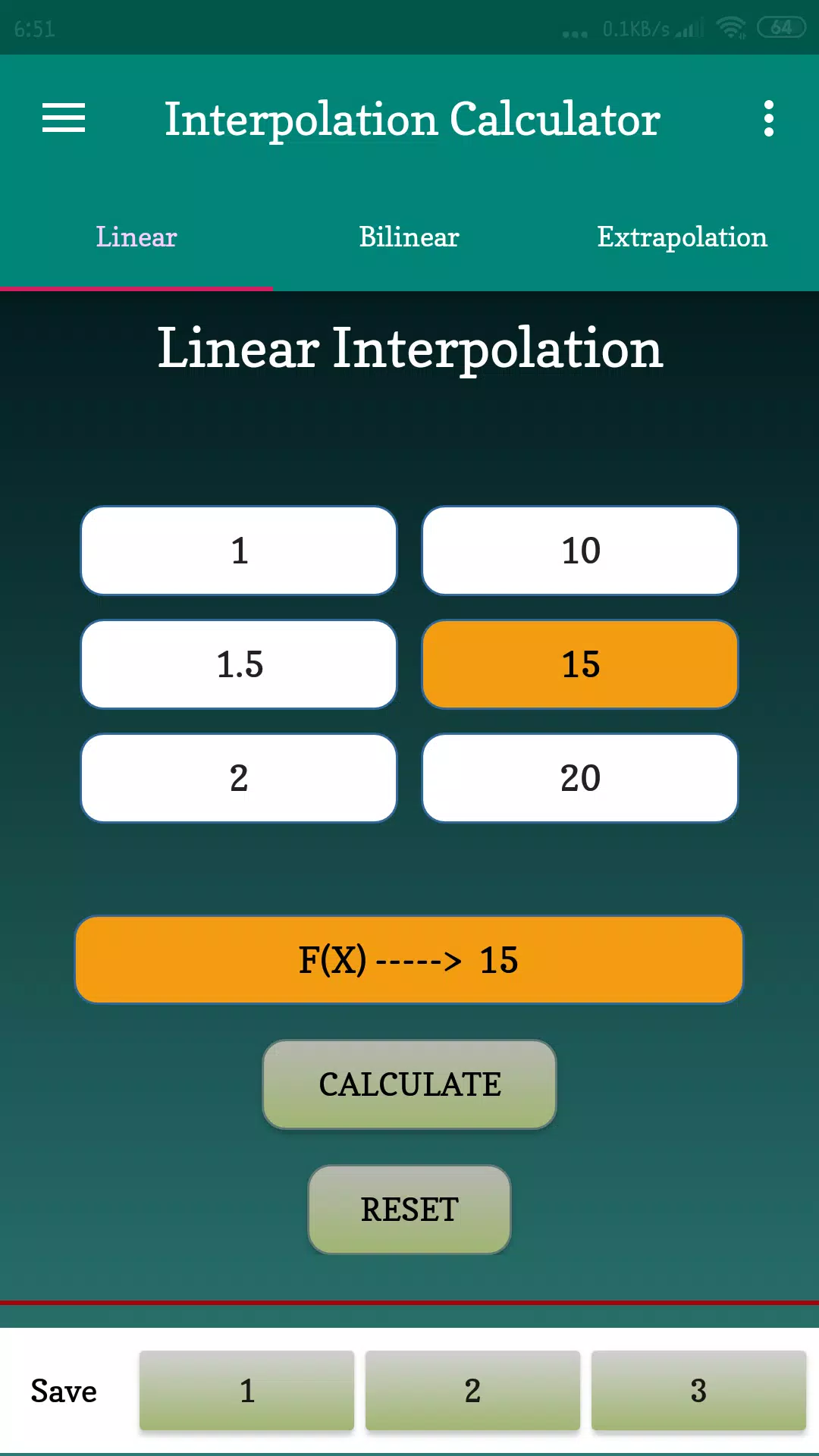 Interpolation Calculator Screenshots