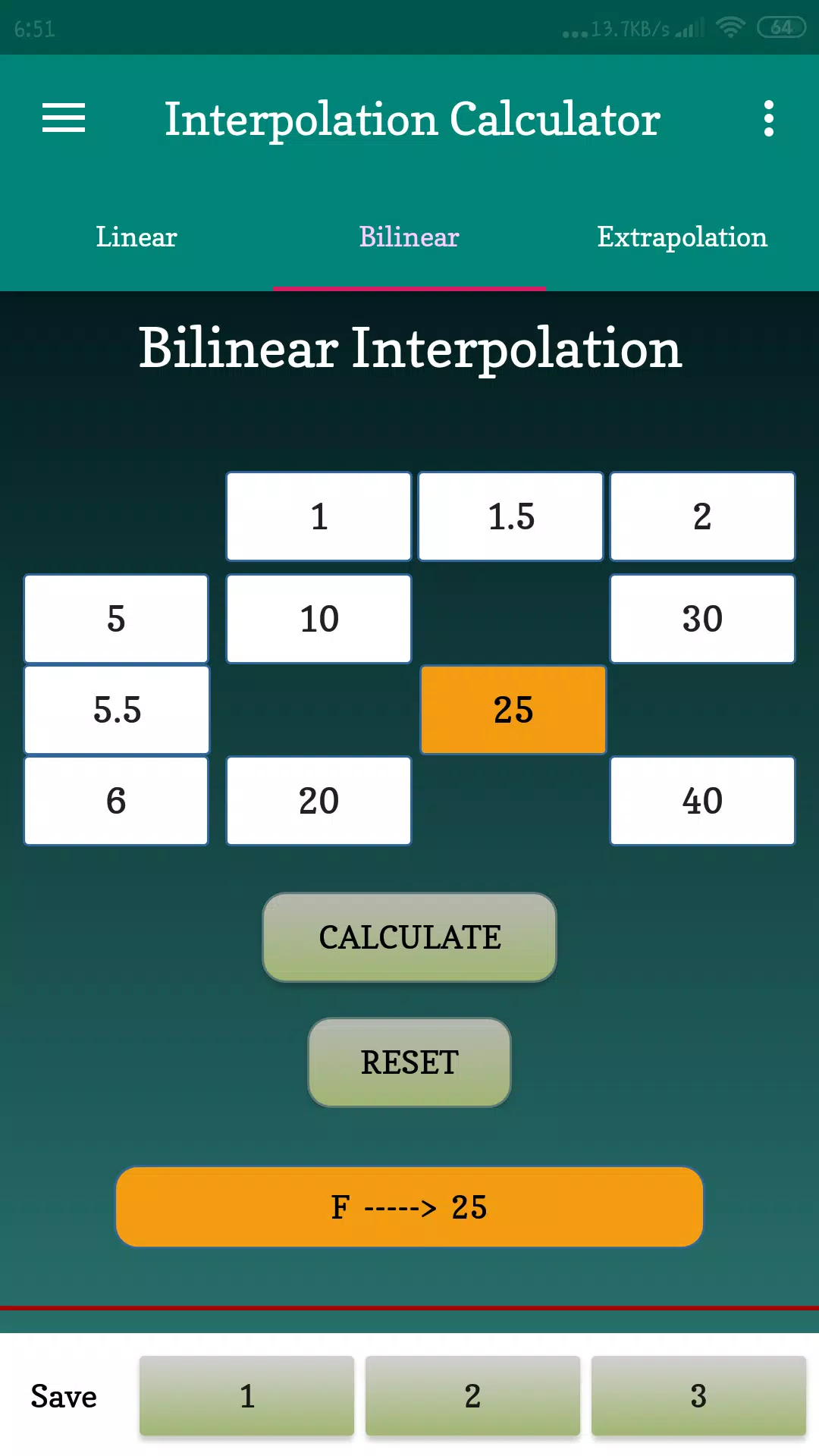 Interpolation Calculator Screenshots