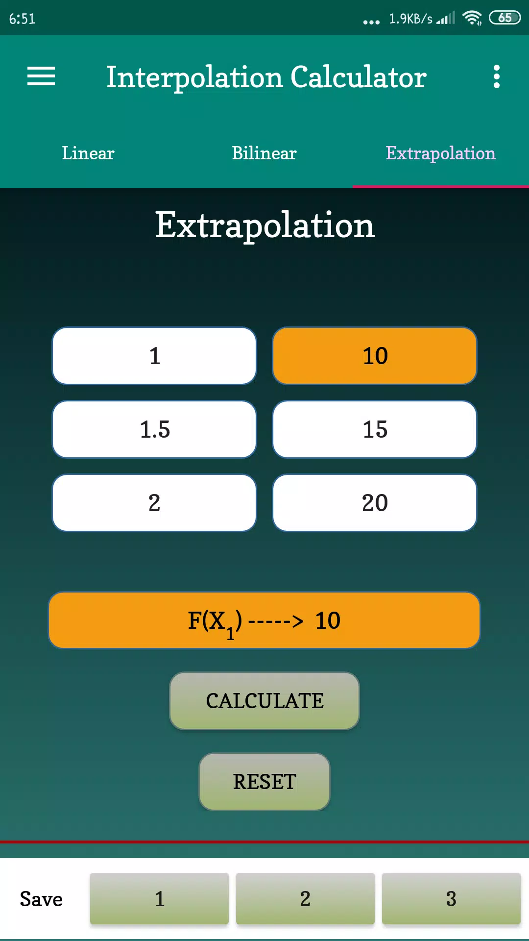Interpolation Calculator Screenshots