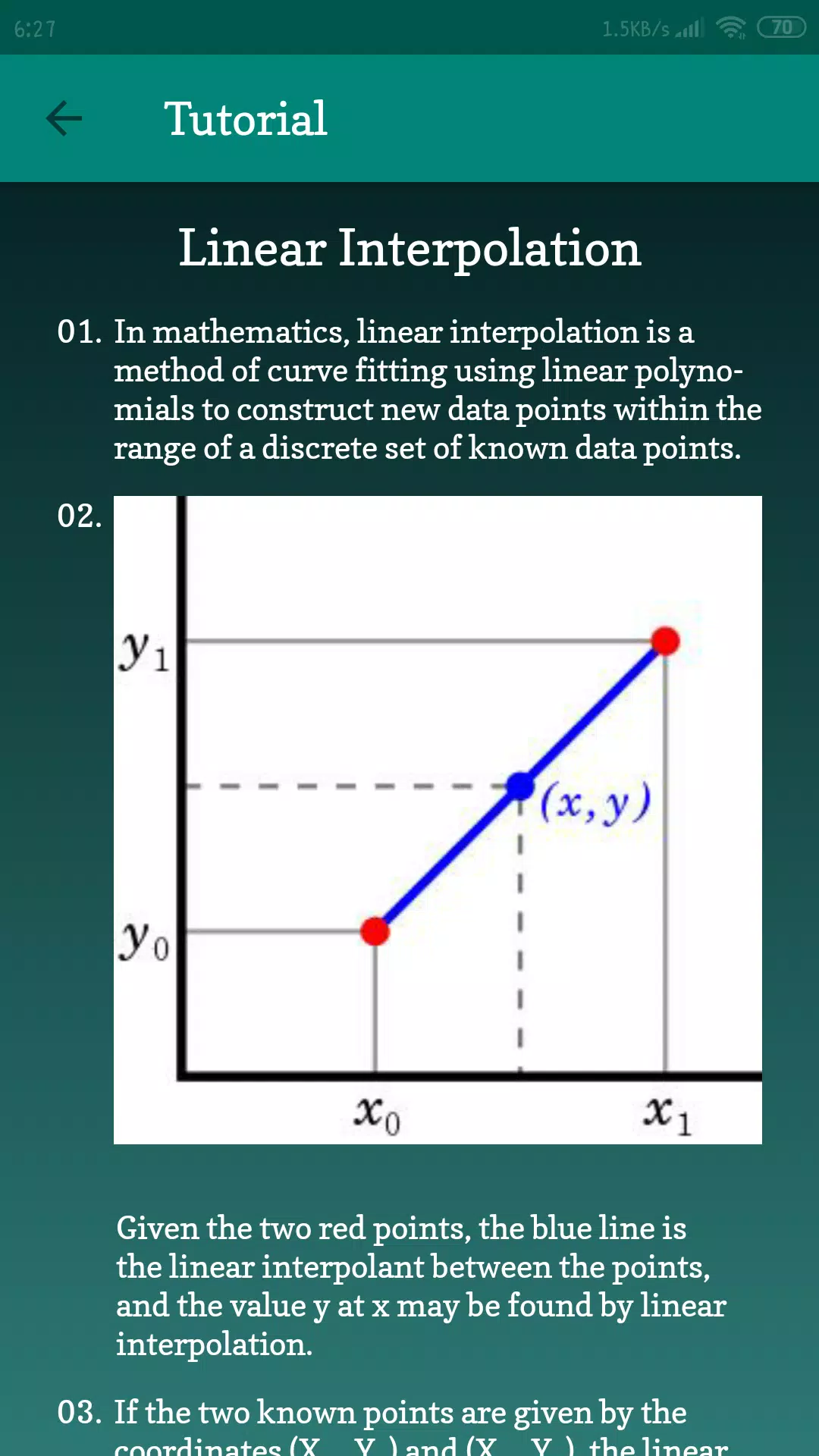 Interpolation Calculator Screenshots