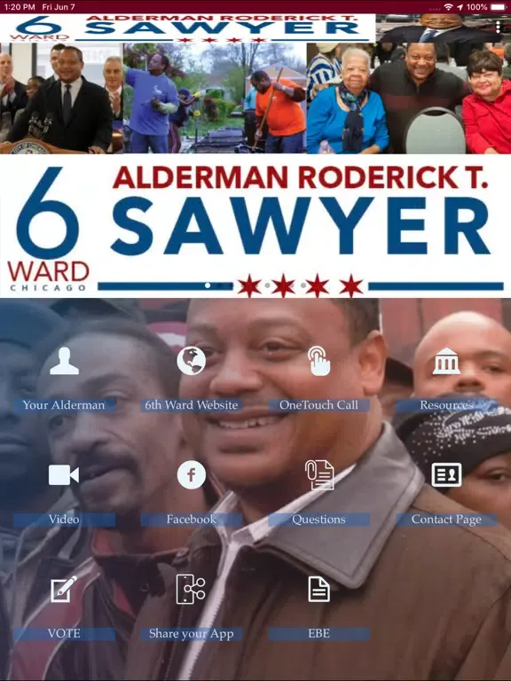 Tangkapan layar Alderman Roderick Sawyer iPad 