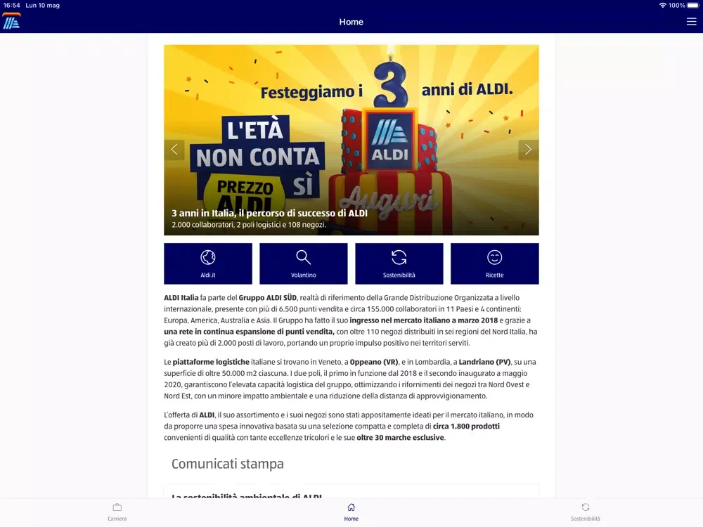 Скриншоты NOI e ALDI iPad 