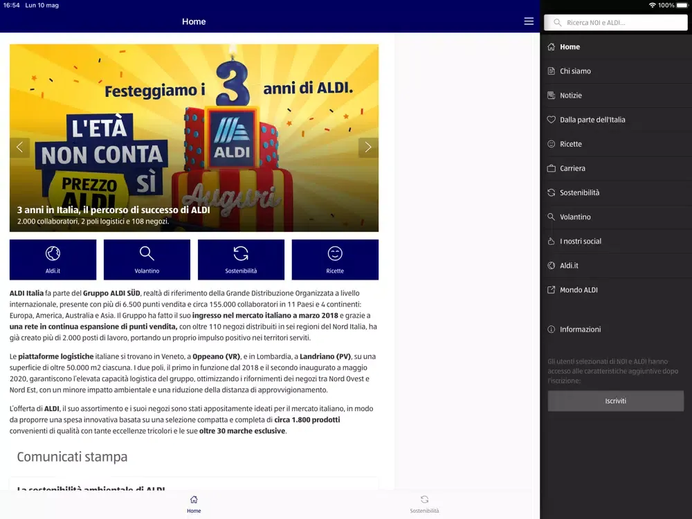 Скриншоты NOI e ALDI iPad 