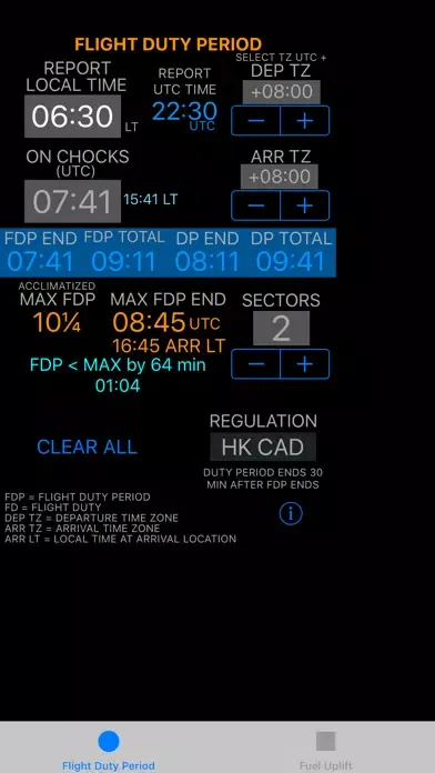Zrzuty ekranu AviationCalc