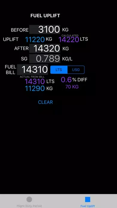 Zrzuty ekranu AviationCalc