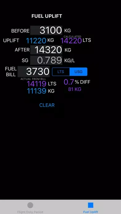 Zrzuty ekranu AviationCalc
