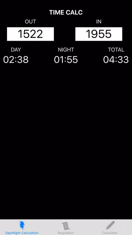 Ảnh chụp màn hình của TimeCalc