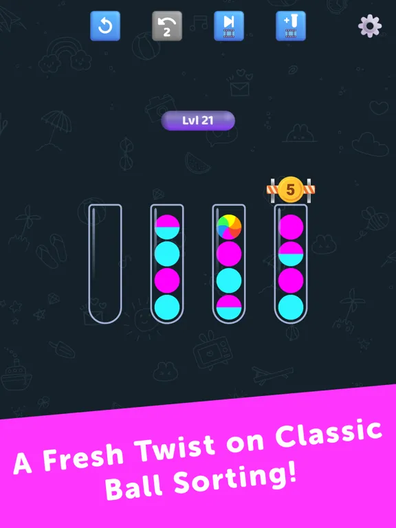 Ảnh chụp màn hình của Ball Sort: Bicolor Twist iPad 