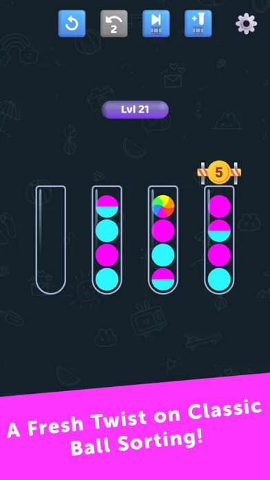 Ảnh chụp màn hình của Ball Sort: Bicolor Twist