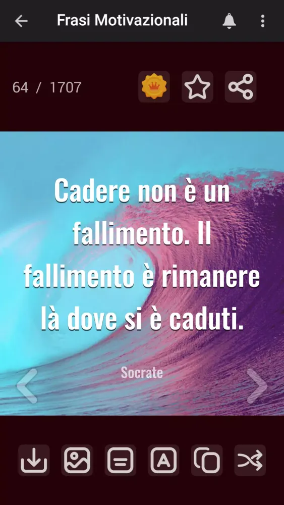 Capturas de tela do Frasi Motivazionali
