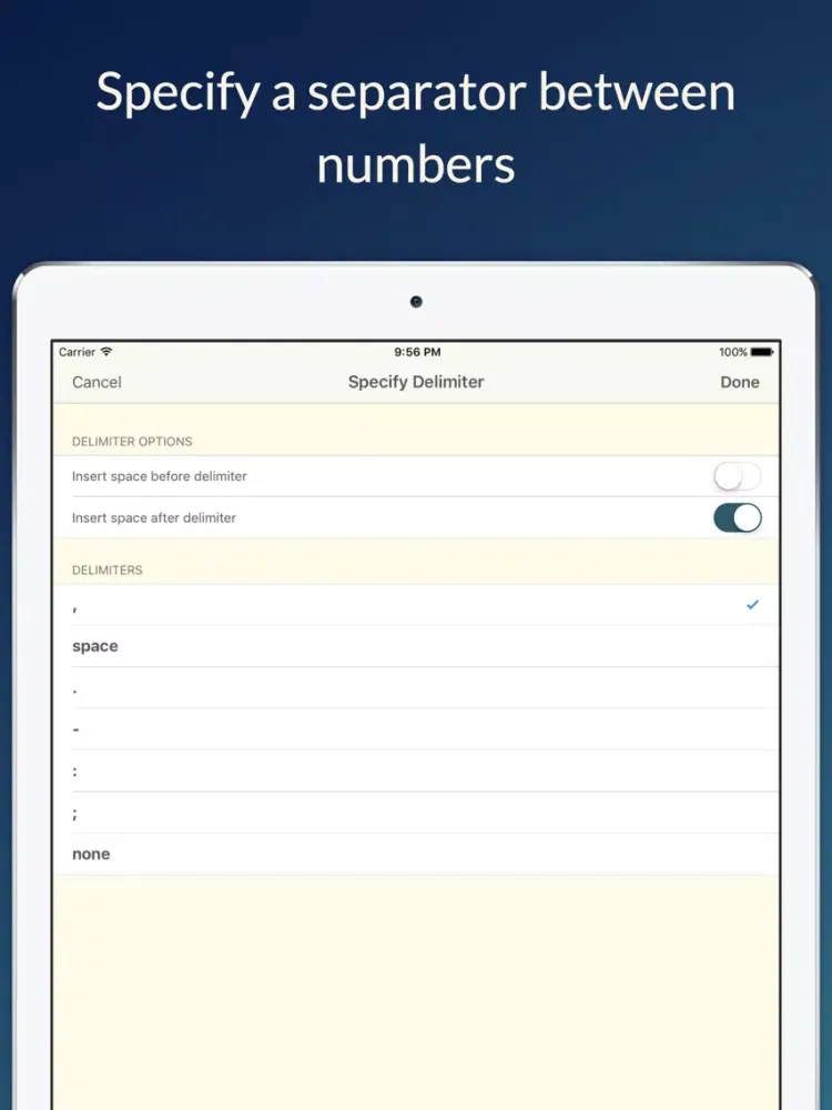 Screenshot di Fast Random Number Generator iPad